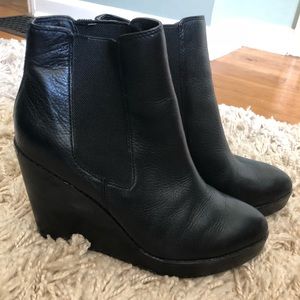 ALDO black wedge booties